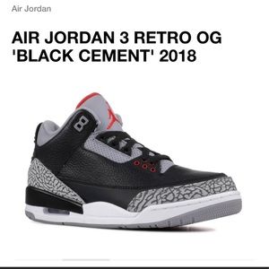 Jordan 3s black cement size 11